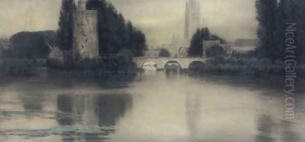 Le Lac D'Amour, Bruges Oil Painting by Fernand Khnopff