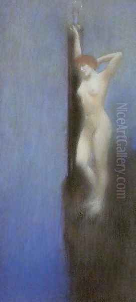 Sappho Oil Painting by Fernand Khnopff