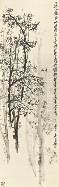 Plum Blossoms Oil Painting by Wu Changshuo