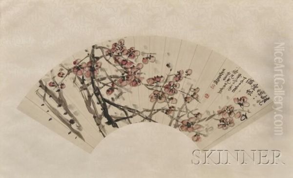 Prunus Branches Oil Painting by Wu Changshuo