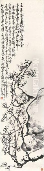 Plum Blossom Oil Painting by Wu Changshuo