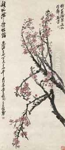 Plum Blossoms Oil Painting by Wu Changshuo