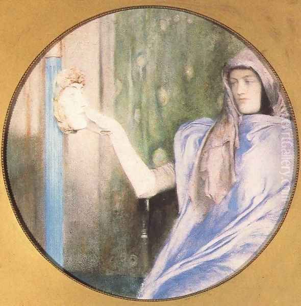 The Secret Oil Painting by Fernand Khnopff