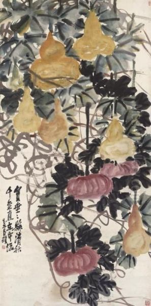 Gourds Oil Painting by Wu Changshuo