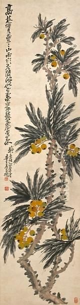 Loquats Oil Painting by Wu Changshuo