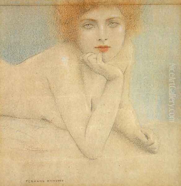 Nude Study, c.1920 Oil Painting by Fernand Khnopff