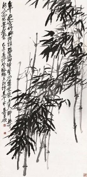 Bamboo Oil Painting by Wu Changshuo