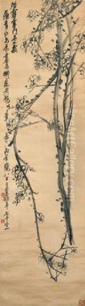 Plum Blossom Oil Painting by Wu Changshuo