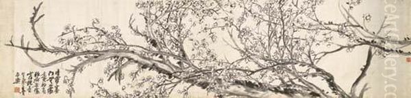 Plum Blossoms Oil Painting by Wu Changshuo