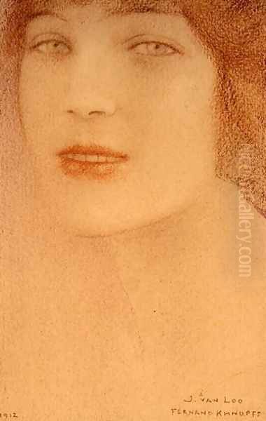 Portrait of a Woman, 1912 Oil Painting by Fernand Khnopff