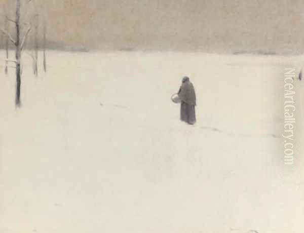 La vieille en hiver Oil Painting by Fernand Khnopff