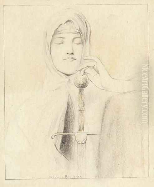 Study for 'L'idee de justice' Oil Painting by Fernand Khnopff