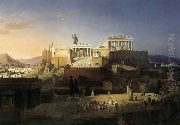 The Acropolis at Athens 1846 Oil Painting by Leo Von Klenze