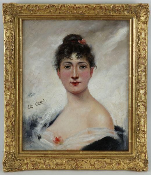 Portrait D'une Elegante Oil Painting by Charles Josua Chaplin