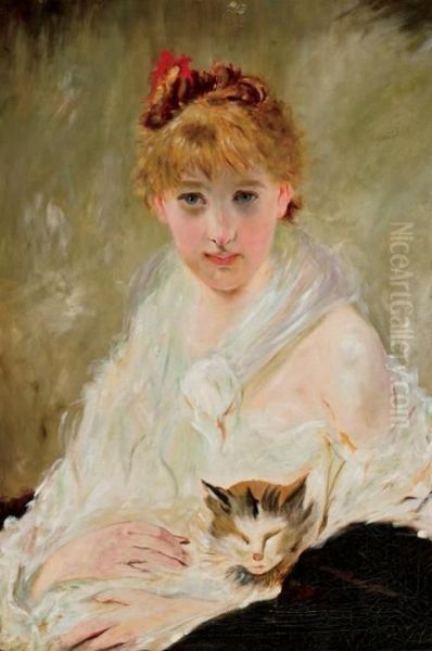 Her Favorite Oil Painting by Charles Josua Chaplin