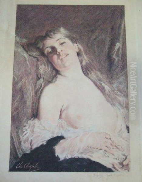 Portrait D'une Femme Oil Painting by Charles Josua Chaplin