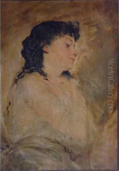 Portrait De Femme Oil Painting by Charles Josua Chaplin