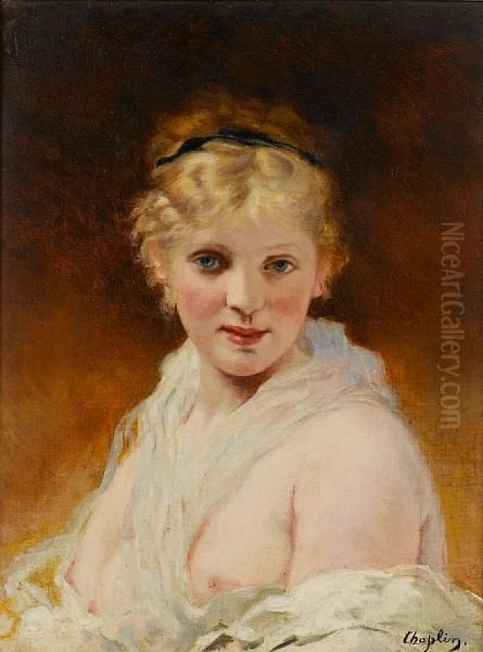 Portrait Of A Girl Oil Painting by Charles Josua Chaplin