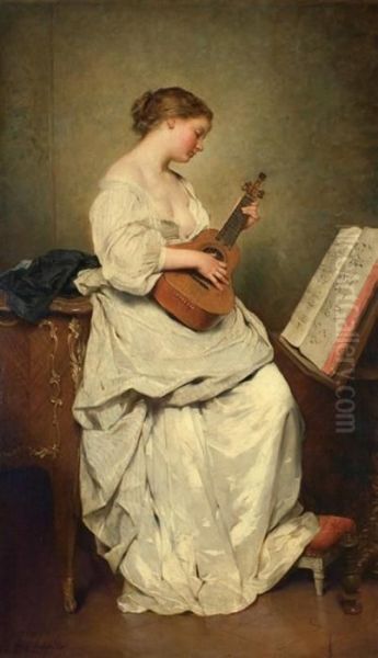 The Music Girl Oil Painting by Charles Josua Chaplin