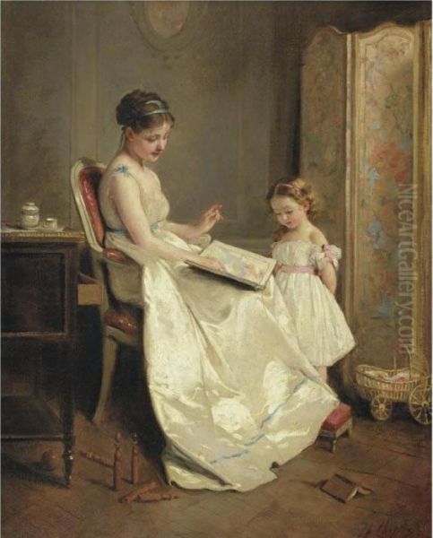 The Lesson Oil Painting by Charles Josua Chaplin