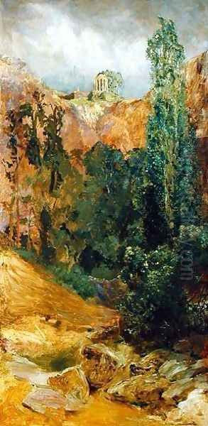 Rock Ravine, 1884-85 Oil Painting by Max Klinger