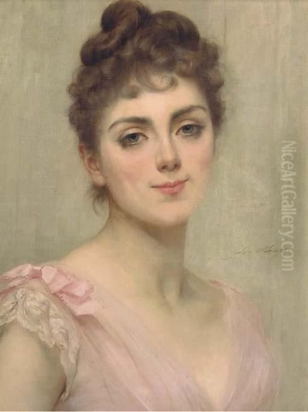 The Coy Look Oil Painting by Charles Josua Chaplin