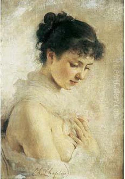  Jeune Femme Demi-nue  Oil Painting by Charles Josua Chaplin