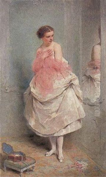 Bashful Beauty Oil Painting by Charles Josua Chaplin