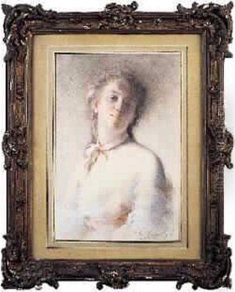 Femme En Buste Oil Painting by Charles Josua Chaplin