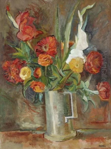 Bouquet De Fleurs Oil Painting by Youla, Jules Chapoval