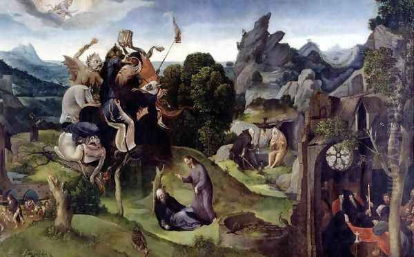 Scenes from the Life of St. Anthony Abbot 1530 Oil Painting by Cornelis Cornelisz. Kunst