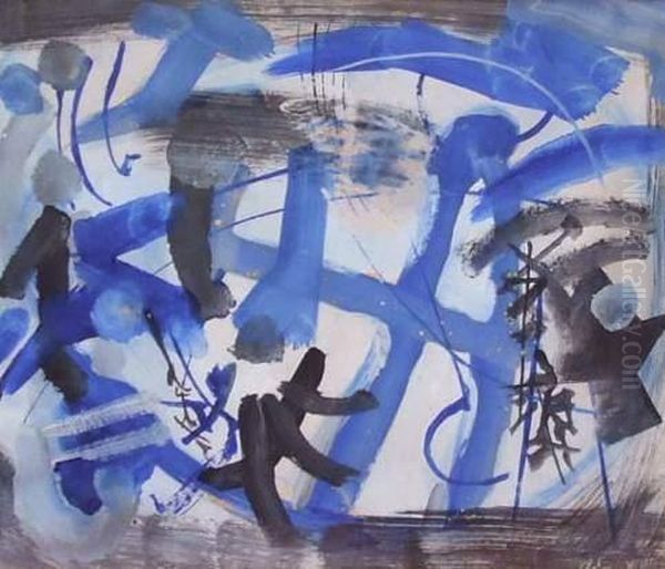 Composition Bleue,1950 Oil Painting by Youla, Jules Chapoval