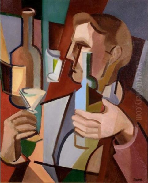 Homme Au Verre Oil Painting by Youla, Jules Chapoval