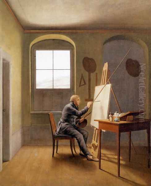 Caspar David Friedrich in his Studio 1811 Oil Painting by Georg Friedrich Kersting