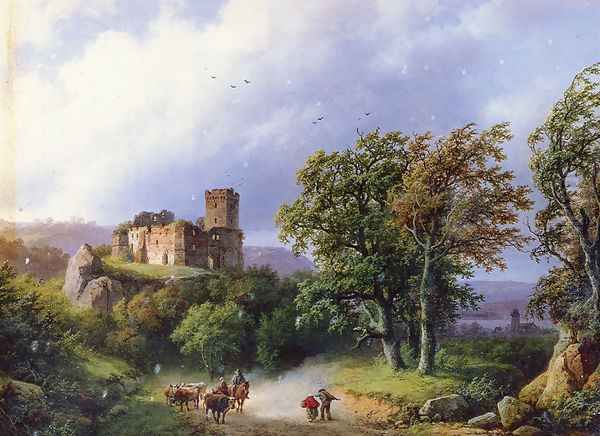 The Ruined Castle Oil Painting by Barend Cornelis Koekkoek