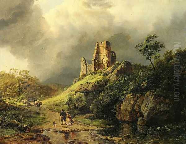 The Approaching Storm Oil Painting by Barend Cornelis Koekkoek