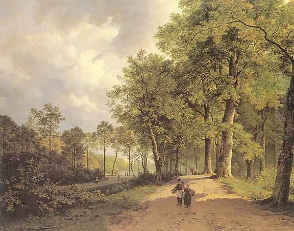 View of a Park 1835 Oil Painting by Barend Cornelis Koekkoek