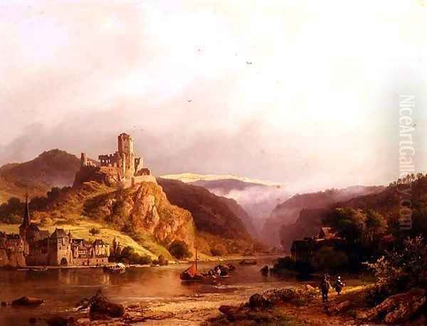 Beilstein on the Moselle Oil Painting by Barend Cornelis Koekkoek