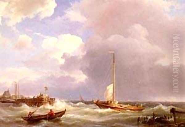 Returning To The Sound Oil Painting by Barend Cornelis Koekkoek