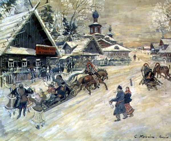 A Festive Walk, Russia Oil Painting by Konstantin Alexeievitch Korovin