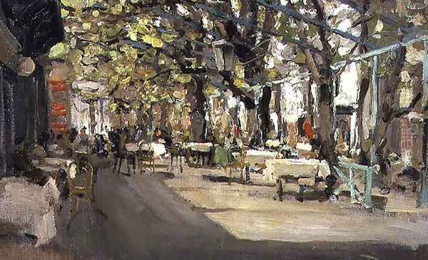 Cafe in Yalta, 1905 Oil Painting by Konstantin Alexeievitch Korovin