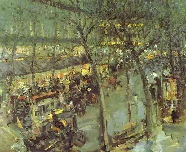 Paris, Cafe de la Paix, 1906 Oil Painting by Konstantin Alexeievitch Korovin