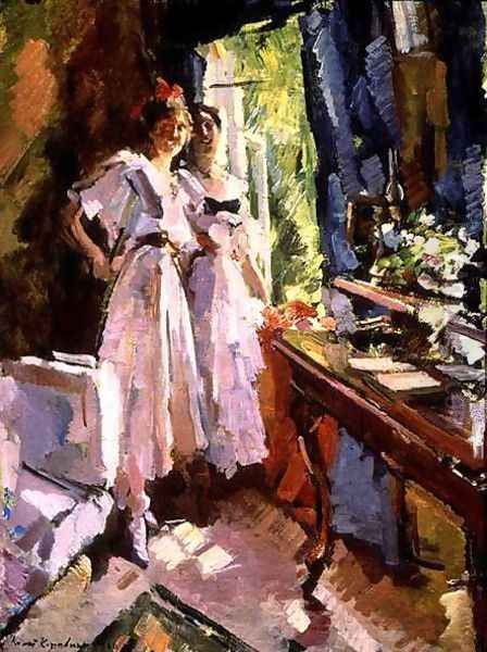 At the Open Window, 1916 Oil Painting by Konstantin Alexeievitch Korovin