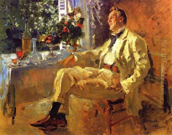 The Opera Singer Fiodor Shaliapin 1905 Oil Painting by Konstantin Alexeievitch Korovin