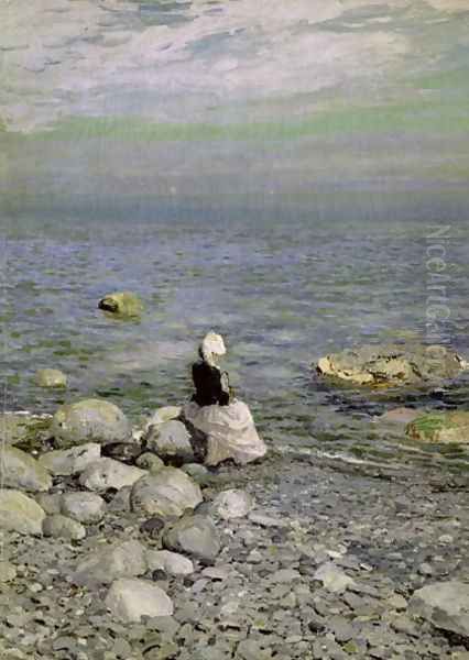 On the Shore of the Black Sea, 1890s Oil Painting by Konstantin Alexeievitch Korovin