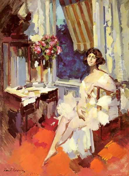 A Ballerina In Her Boudoir Oil Painting by Konstantin Alexeievitch Korovin