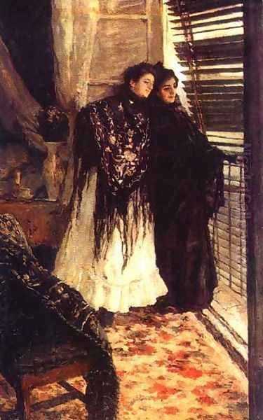 On Balcony Oil Painting by Konstantin Alexeievitch Korovin