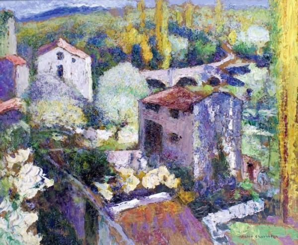 Vue De La Terrasse Oil Painting by Victor Charreton