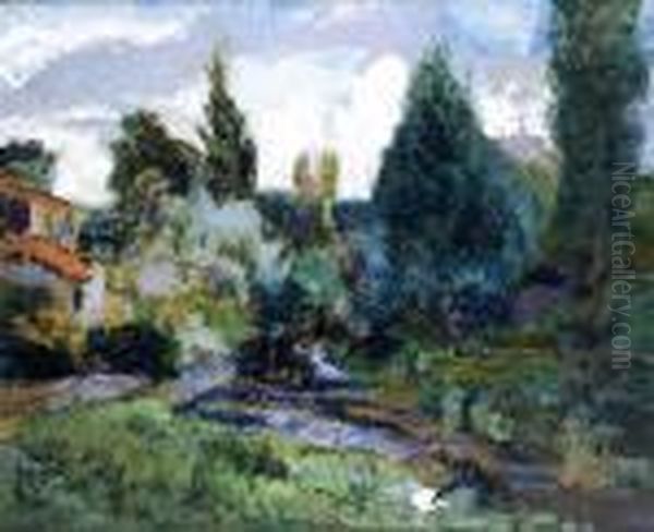 Ruisseau En Auvergne Oil Painting by Victor Charreton