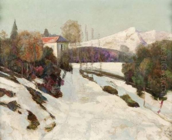 Paysage De Neige Oil Painting by Victor Charreton